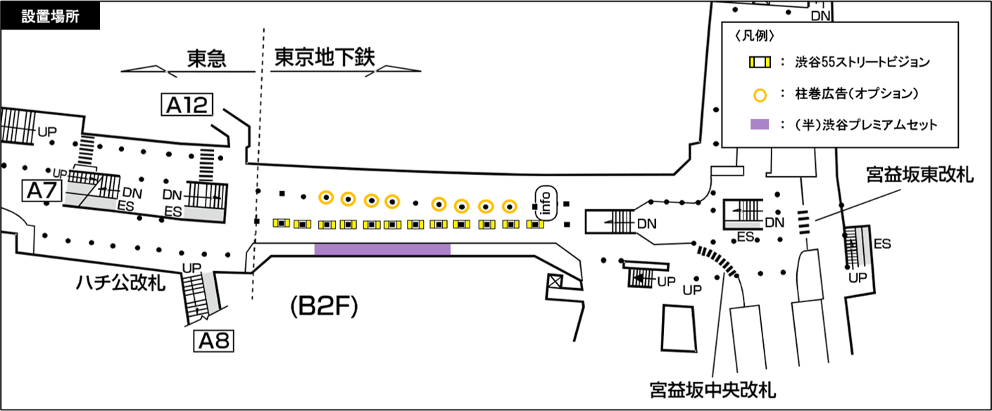 半蔵門線 渋谷駅 地下2階コンコース